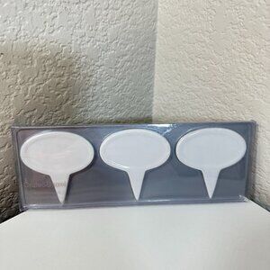 Crate & Barrel Six 6 Ceramic Cheese Markers Reusable {New In Box}